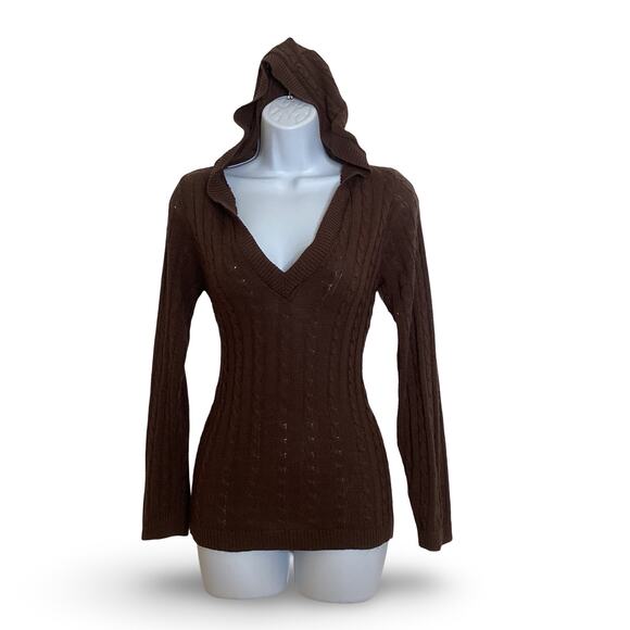 Y2K Chocolate Kisses Cable Knit Hoodie - Picture 1 of 6